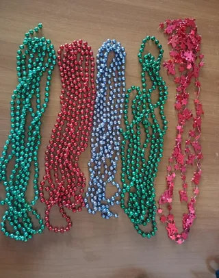 n.5 Perline Rosse, Viola e Verdi