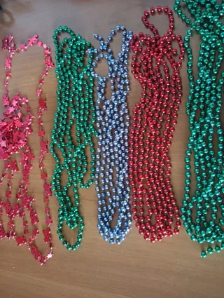 n.5 Perline Rosse, Viola e Verdi