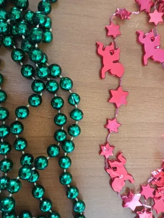 n.5 Perline Rosse, Viola e Verdi