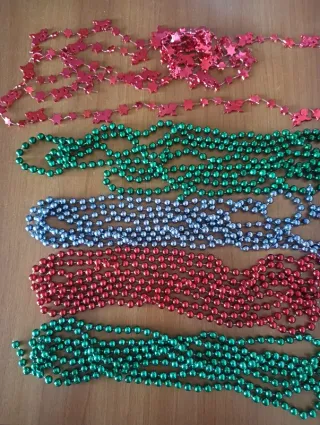 n.5 Perline Rosse, Viola e Verdi