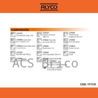 Caja Herramientas 67 Piezas Alyco 171131