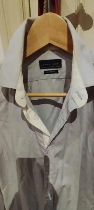 Camisa Zara Man Gris y Blanca