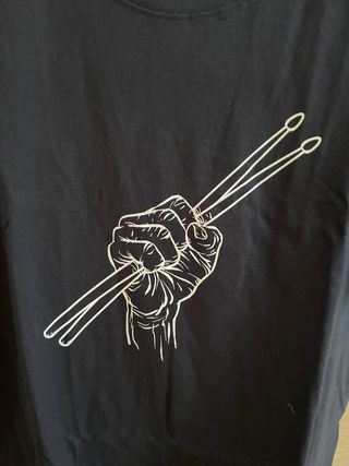 Camiseta azul marino batería Talla L