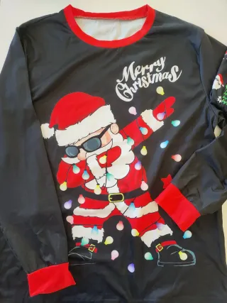 Pijama Navideño Papá Noel Luces Talla M