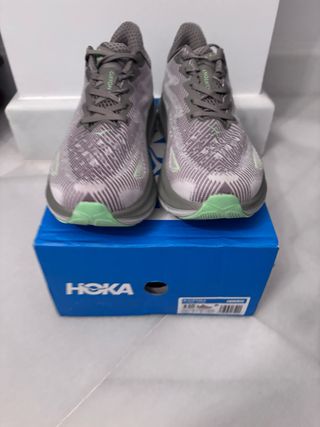 Zapatillas running Hoka Clifton 42 gris/verde