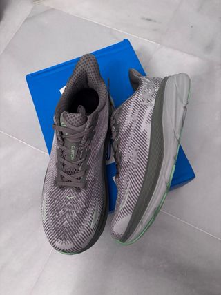 Zapatillas running Hoka Clifton 42 gris/verde