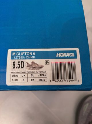 Zapatillas running Hoka Clifton 42 gris/verde