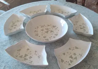 Set 6 piatti da portata più ciotola centrale porce