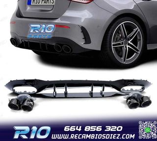 DIFUSOR MERCEDES CLASE A W177 18- A45 LOOK AMG NEGRO BRILLO