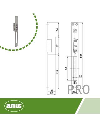 Abrepuertas Eléctrico de Embutir para Puertas Amig