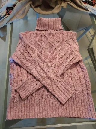 Jersey rosa cuello alto mujer talla única