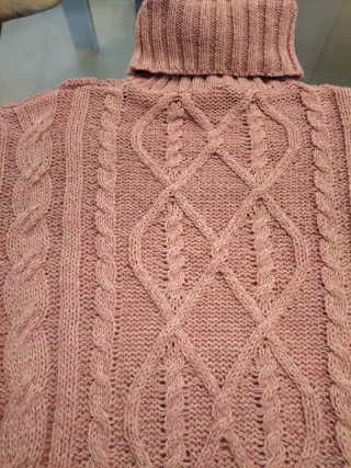 Jersey rosa cuello alto mujer talla única