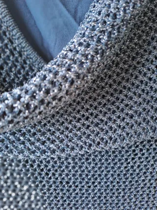 Vestido largo azul de punto