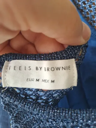 Vestido largo azul de punto