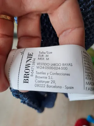 Vestido largo azul de punto