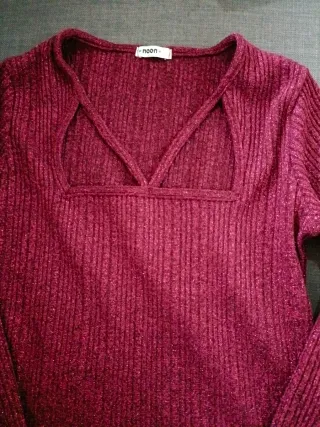 Top brillante manga larga