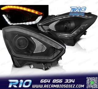 FAROS PARA SUZUKI SWIFT 17- TUBE LIGHT DRL DINAMICOS NEGROS