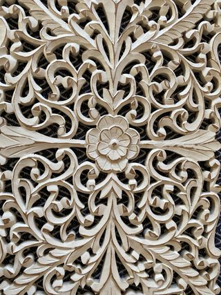 Panel Decorativo Madera Tallada Blanco