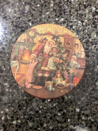 Scatola Natale Metallo Decorata Babbo Natale