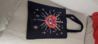 Bolso Tote Negro y Rojo