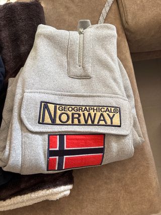 Sudadera Geographical Norway Azul y gris