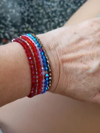 Lote 5 Pulseras Cristales Colores