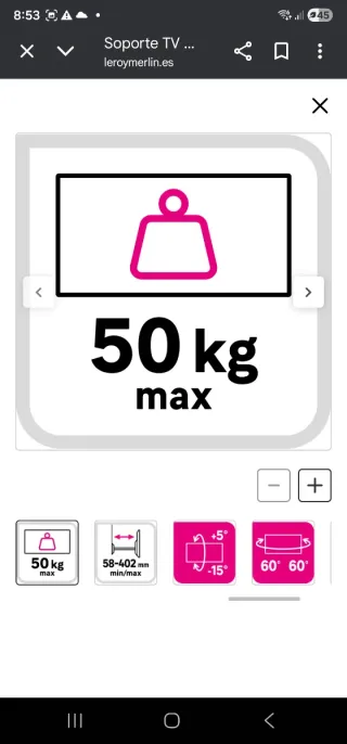 Soporte TV pared LEXMAN hasta 80