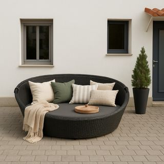 Letto da giardino in rattan