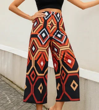 Pantalón Palazzo Estampado Geométrico