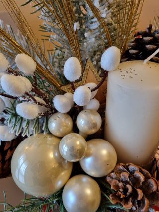 Centrotavola Natalizio Metallo e Legno