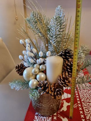 Centrotavola Natalizio Metallo e Legno