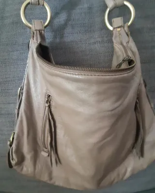 Bolso piel Adolfo Domínguez Beige