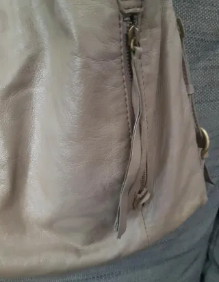 Bolso piel Adolfo Domínguez Beige