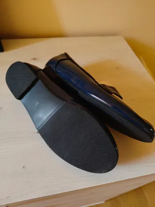 Zapatos planos mujer azul y blanco