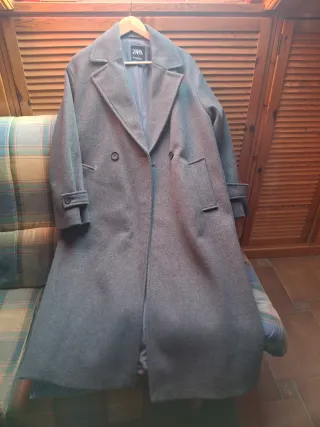 Abrigo Zara Gris Mujer