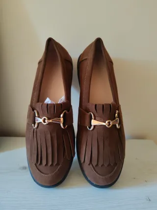 Zapatos mocasines marrones mujer