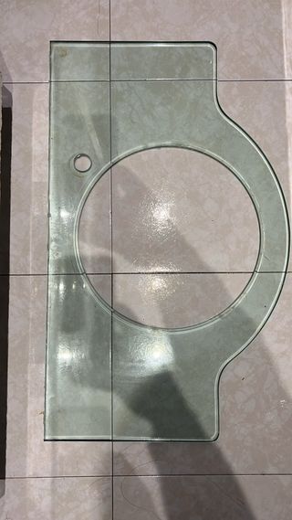 Encimera de cristal para lavabo ancho 90 x46