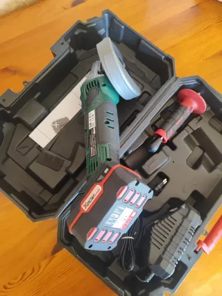 Parkside Amoladora Angular con batería cargador