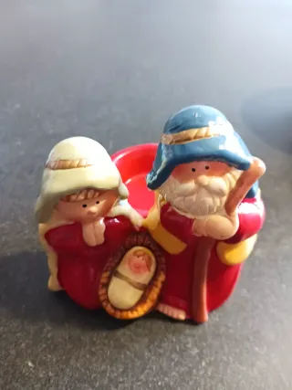 Porta candela presepe ceramica