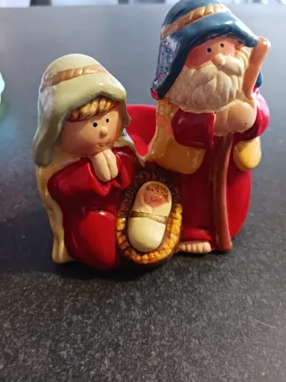 Porta candela presepe ceramica