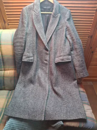 Abrigo Zara Gris Mujer