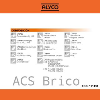 Caja Herramientas 67 Piezas Alyco 171131
