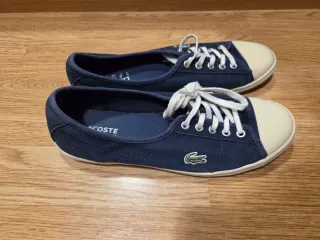 Zapatillas Lacoste Mujer Azul y Beige
