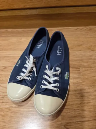 Zapatillas Lacoste Mujer Azul y Beige