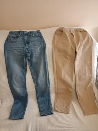 Pantalones niña Talla 10 y 12. Ajustables.