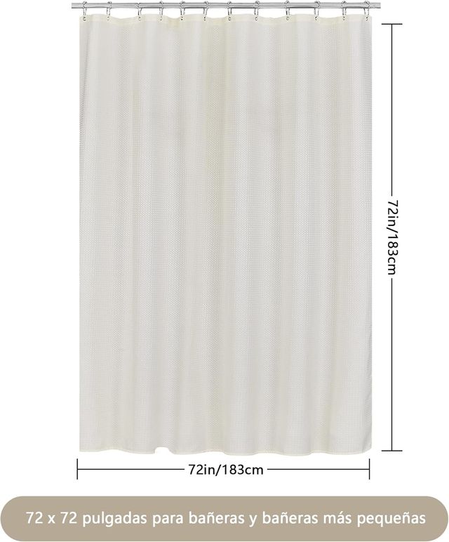 Tenda doccia impermeabile lavabile, colore crema