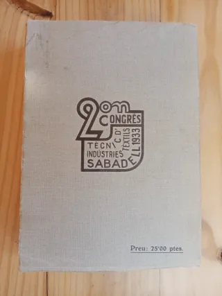 II Congrés Técnic Industries Textils 1933 Sabadell