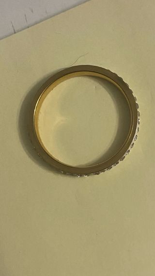 Alianza dorada con circonitas talla 12/22