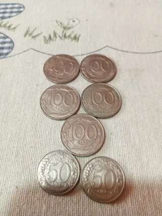 Lotto 7 monete Lire Italiane 1993 turritta