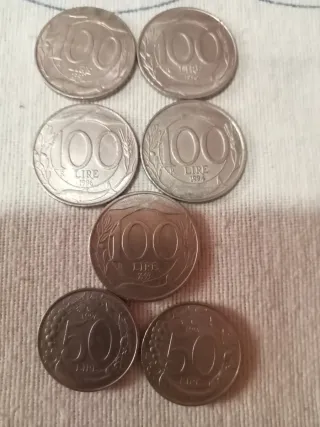 Lotto 7 monete Lire Italiane 1993 turritta